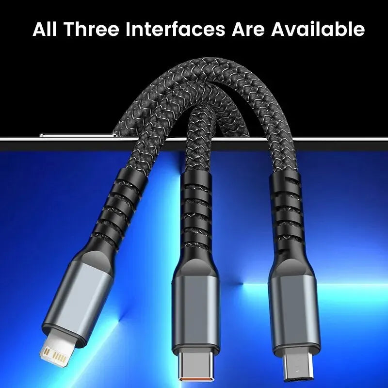 3-in-1 100W 5A Fast Charging Cable